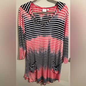 Striped Swim Coverup